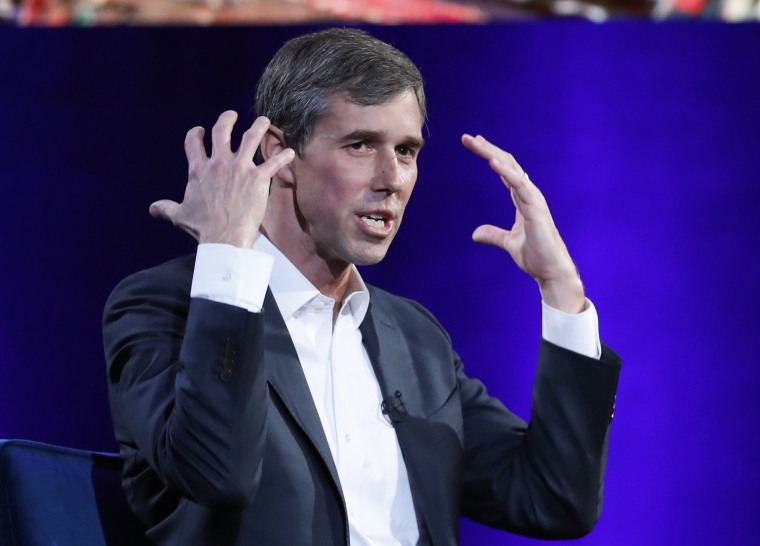 Image: Beto O'Rourke gestures during an event in New York on Feb. 5, 2019.