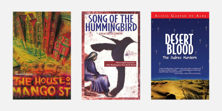 The House on Mango Street by Sandra Cisneros, Song of the Hummingbird by Ada Limon and Desert Blood by Gaspar de Alba