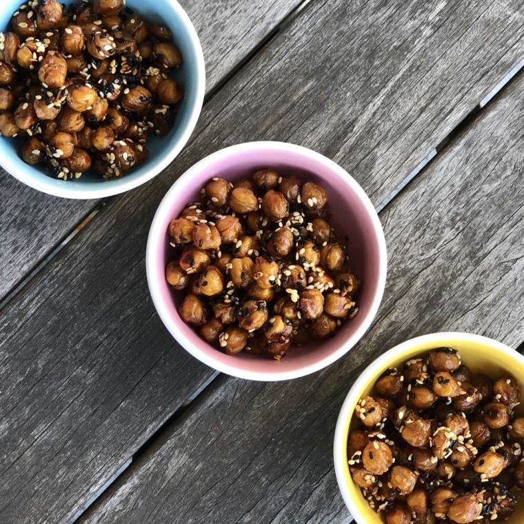 Sweet-n-Salty Sesame Roasted Chickpea Snacks