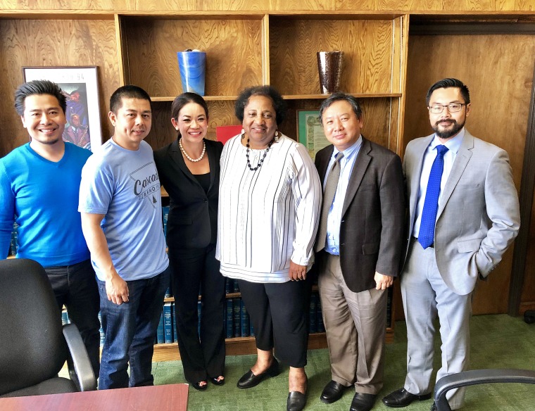 Members of LaoSD with California Assemblymember Shirley Weber, who authored a bill requiring Laotian-American history and cultural studies be included in California schools.