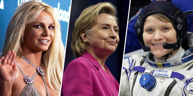 Image: Britney Spears, Hillary Clinton and Anne McClain.