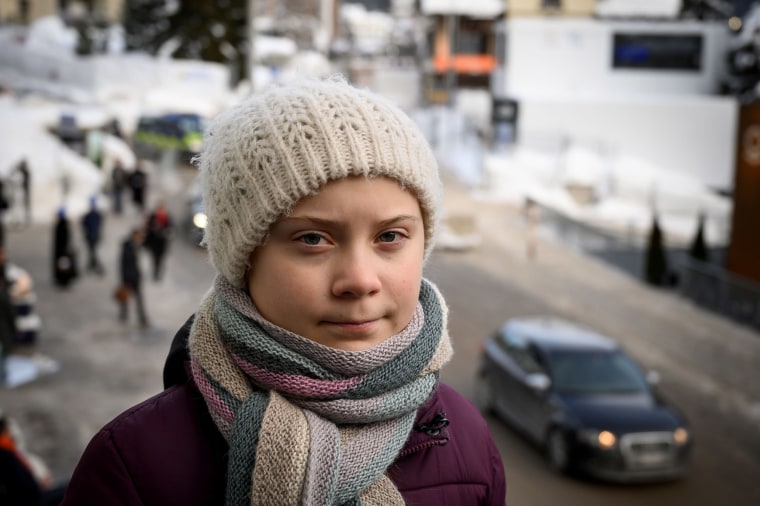 Image: Swedish youth climate activist Greta Thunberg pose during an interview with AFP during the World Economic Forum (WEF) annual meeting