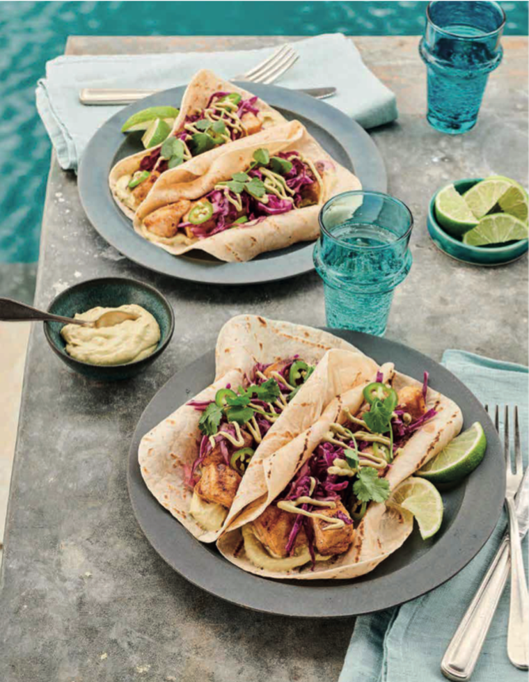 Fish Tacos with Southwestern Slaw