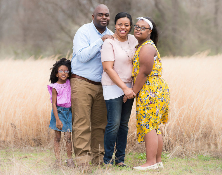 Keli Gooch with her family. Her oldest daughter has Down syndrome.