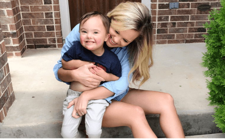 Jillian Benfield with her son, Anderson, who has Down syndrome.