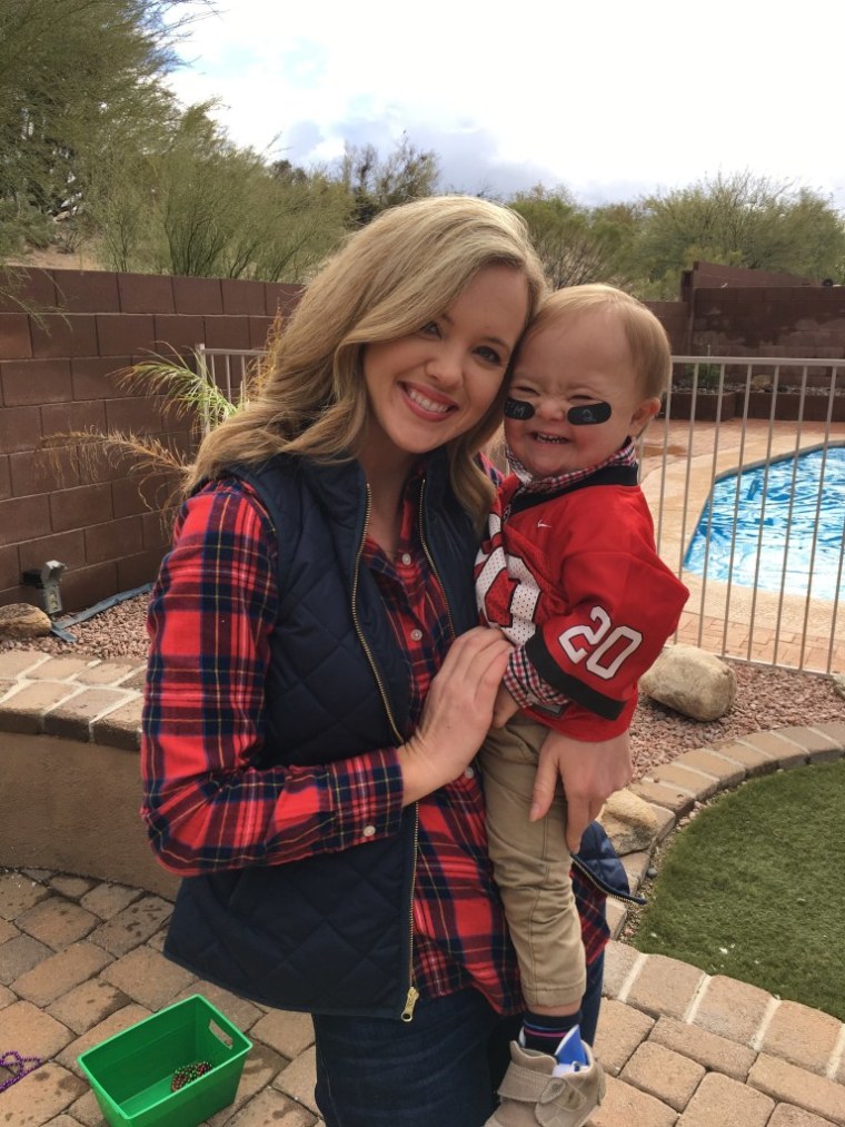 Jillian Benfield with her son, Anderson, who has Down syndrome.