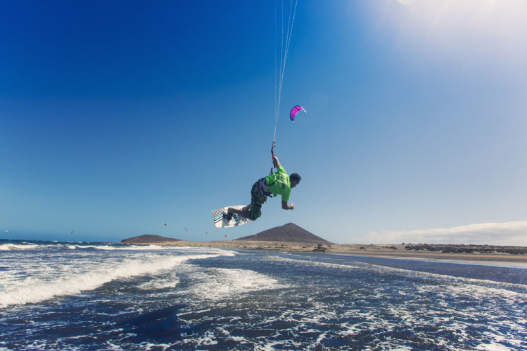 Kite surfing at El Medano beach