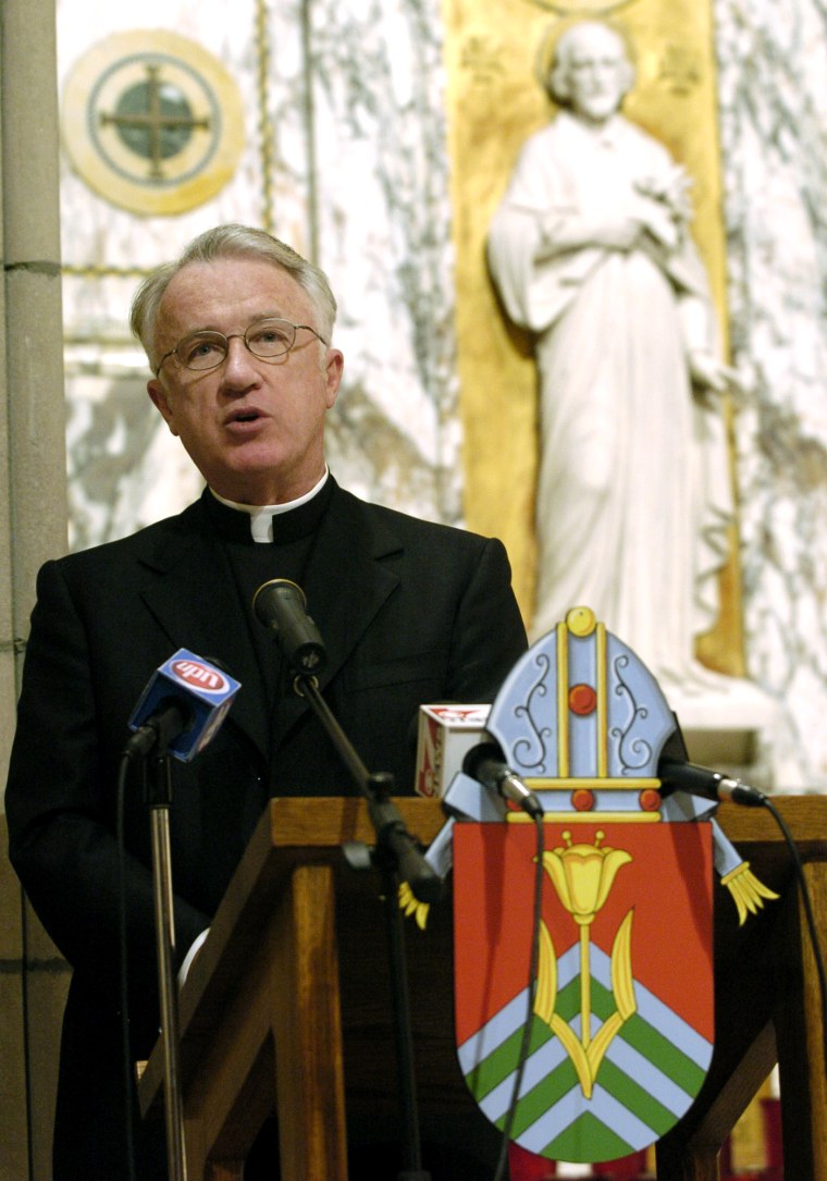 Image: Bishop Michael Bransfield speaks at a press conference in Wheeling, West Virginia, in 2004.