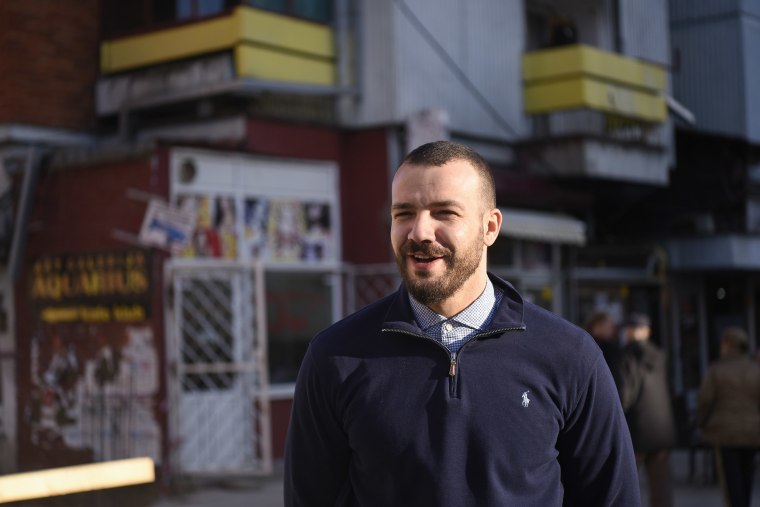 Image: Lazar Rakic in the northern part of the divided town of Mitrovica