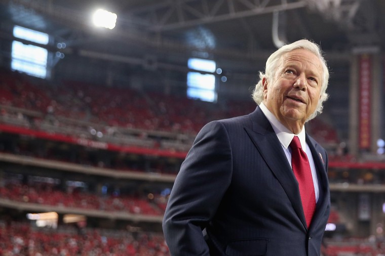 Image: Owner of the New England Patriots Robert Kraft walks the field before the NFL game against the Arizona Cardinals at the University of Phoenix Stadium