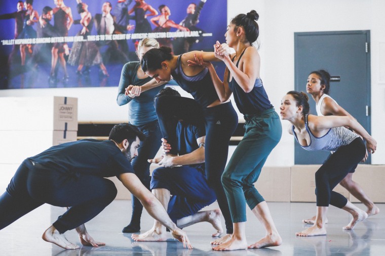 Ballet Hispánico dancers rehearsing in New York City.