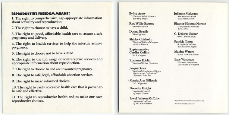 "We Remember" was distributed in September 1989 to advocate for black women's right to choose.