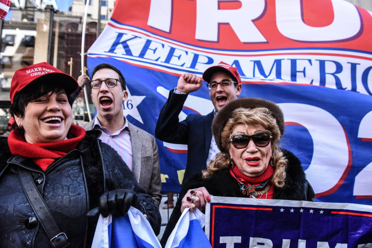 Image: Supporters at a rally for President Donald Trump near Trump Tower in New York on March 23, 2019.