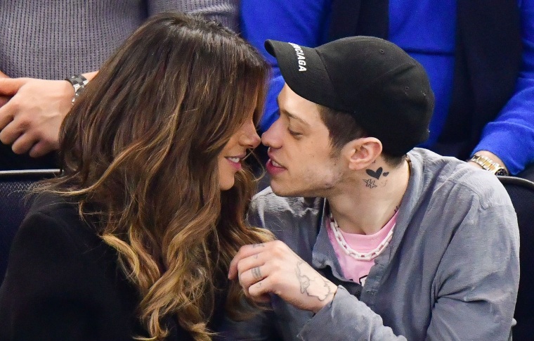 Kate Beckinsale and Pete Davidson at New York Rangers game