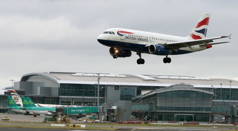 Image: A British Airways aircraft landing at Dublin Airport