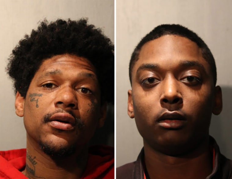 Image: Jovan Battle, 32, and Menelik Jackson, 24, charged with the murder of an off-duty police officer in Chicago.
