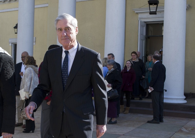 Image: Special Counsel Robert Mueller departs St. John's Episcopal Church near the White House in Washington on March 24, 2019.
