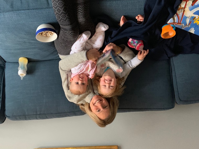 Sarah Harmon with her daughters Libby, 2, and Sage, 8 months.