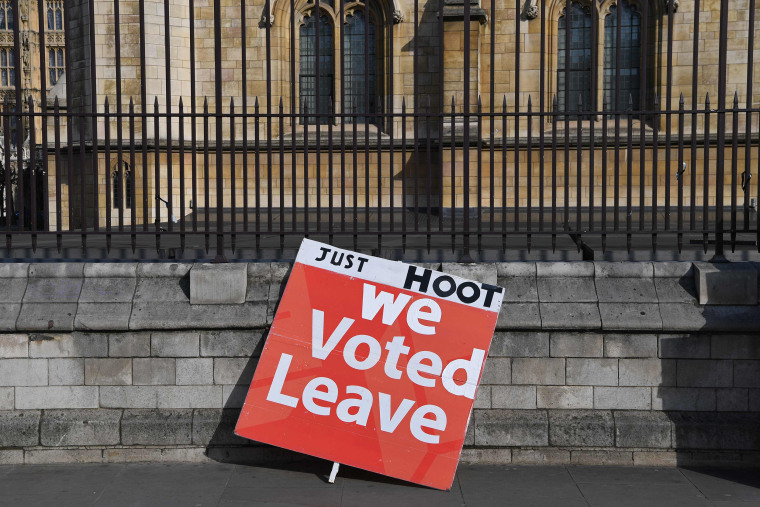 Image: A pro-Brexit placard