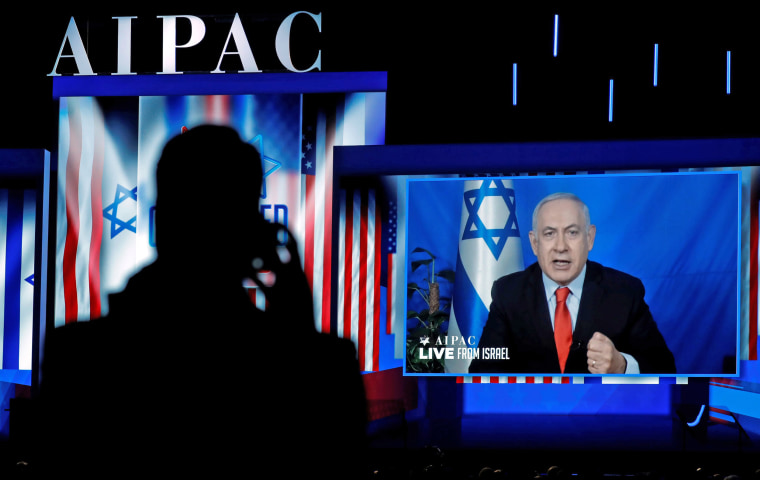Image: Netanyahu addresses AIPAC in Washington via satellite