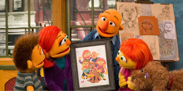 Sesame Street' Muppet with autism, Julia, gets a family