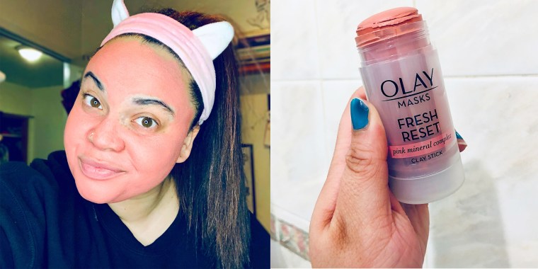 We tried Olay's new Pink Mineral Clay Face Mask Stick. It's mess-free and perfect for traveling.