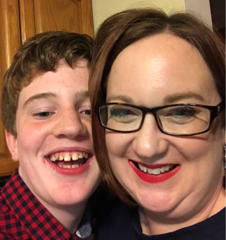 Eileen Shaklee is pictured with her son, who has autism.