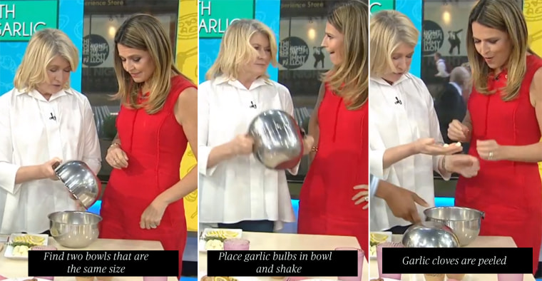 Martha Stewart makes peeling garlic as easy as 1-2-3!