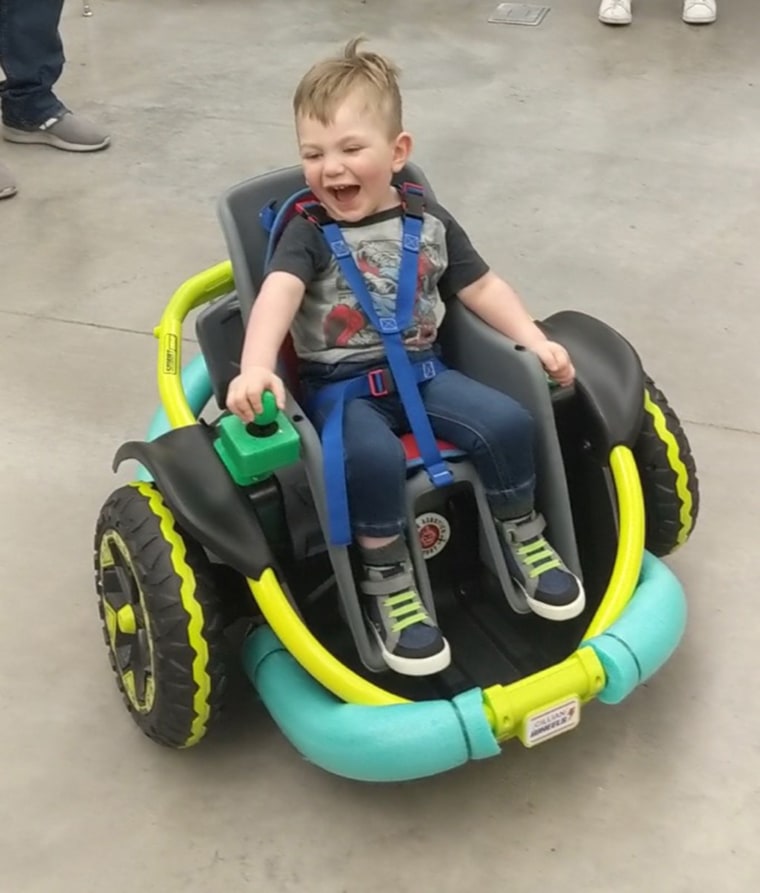 Since receiving his modified Power Wheel in December, Cillian Jackson has been discovering things on his own. Being able to move without mom and dad has helped the 2-year-old become more independent. 