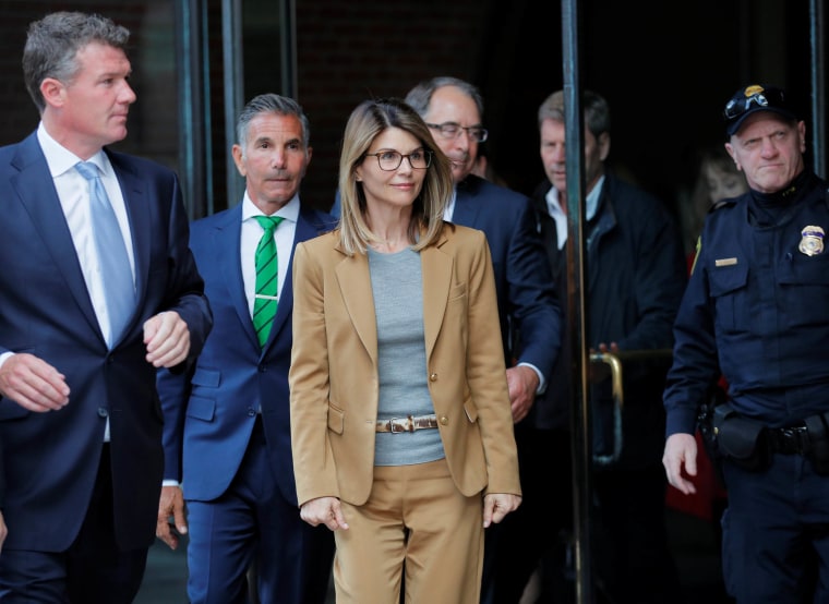 Lori Loughlin, and husband Mossimo Giannulli leave federal court in Boston in college admissions scandal