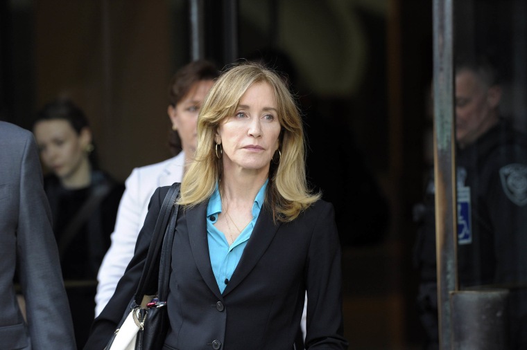 Felicity Huffman leaves Boston court in college admissions scandal