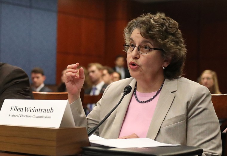 Ellen Weintraub, commissioner of the Federal Election Commission, speaks during a House Democratic Policy and Communications Committee hearing at the Capitol on July 19, 2017.