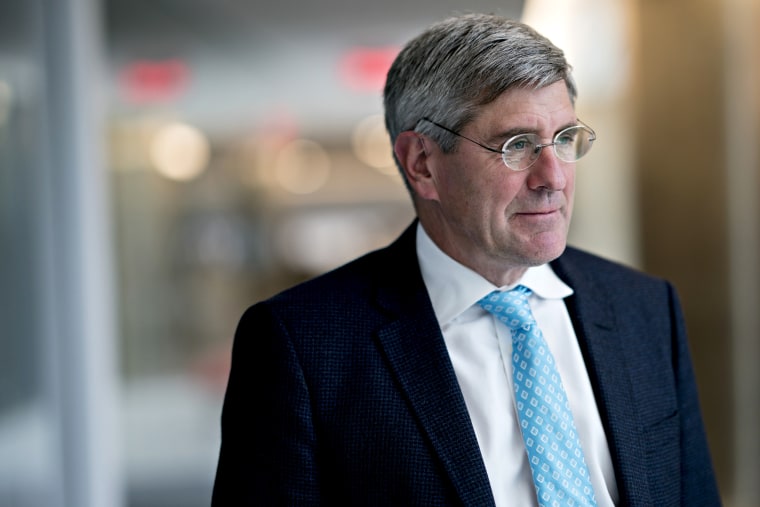 Image: Stephen Moore visits the Heritage Foundation in Washington on March 22, 2019.