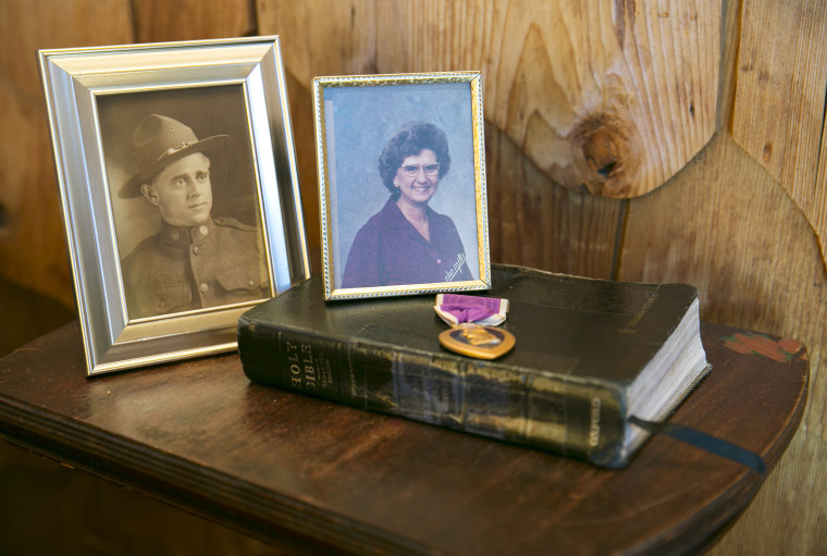 Image; In the commotion of evacuating Paradise, Carol Holcomb lost a backpack containing her mother's Bible, her grandfather's Purple Heart medal and photographs of them. But, thanks to a good samaritan, she recovered the family treasures.
