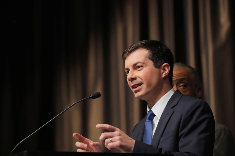 Image: U.S. 2020 Democratic presidential candidate Pete Buttigieg speaks at the 2019 National Action Network National Convention in New York