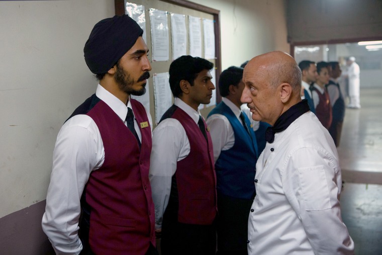 Dev Patel and Anupam Kher in a scene from director Anthony Maras' "Hotel Mumbai."
