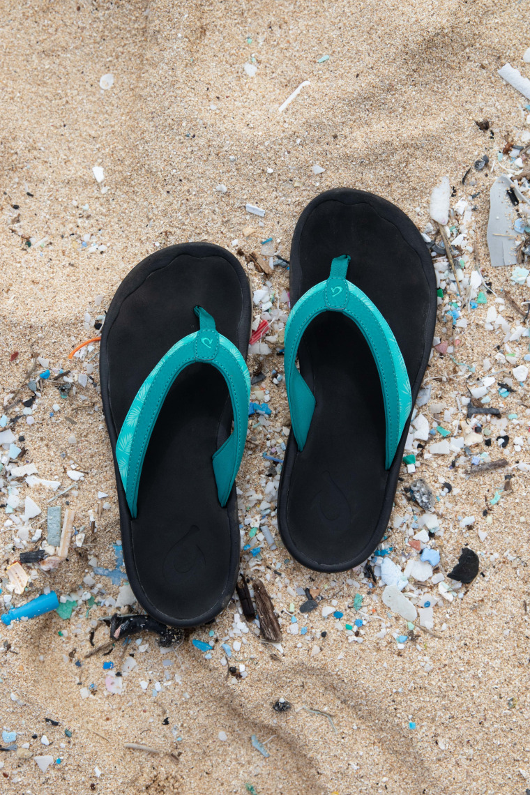 Close up of turquoise OluKai Ohanas