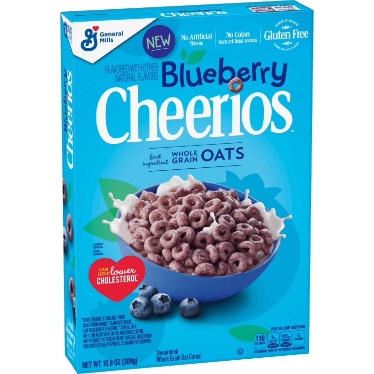 Blueberry Cheerios, General Mills' new permanent flavors, have hit shelves and will continue roll out nationally this spring.
