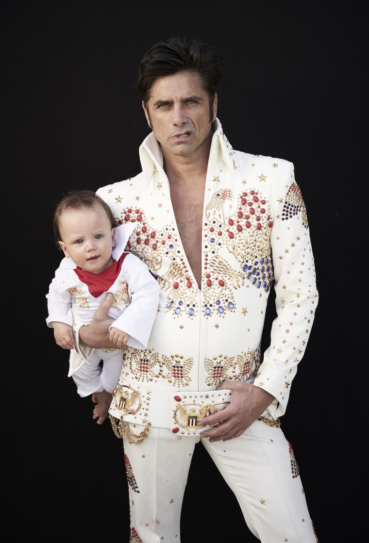 Stamos shared a photo of himself and son Billy wearing matching Elvis Presley costumes.