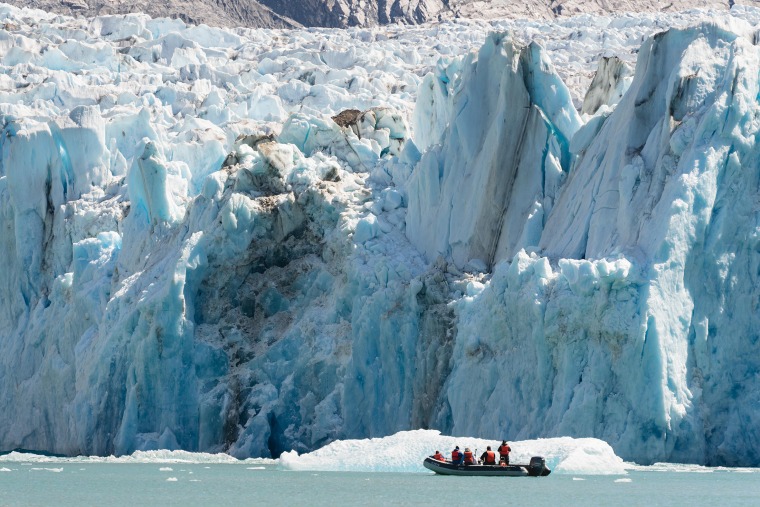 Exploring Dawes Glacier by skiff on an UnCruise Alaska cruise