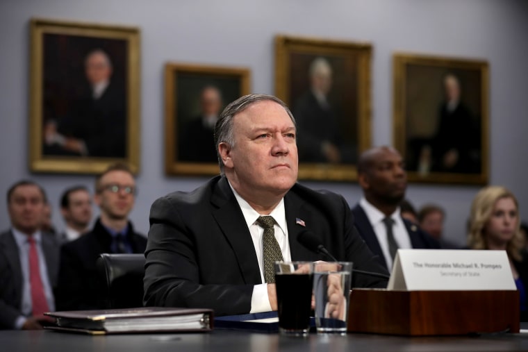 Image: Secretary of State Mike Pompeo testifies before a House Appropriations Committee subcommittee in Washington on March 27, 2019.