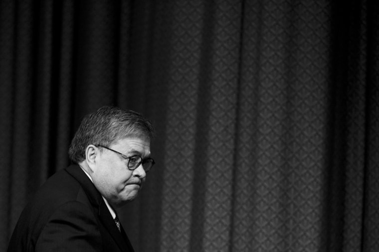 Image: Attorney General William Barr arrives to testify before a Senate Appropriations subcommittee on April 10, 2019.