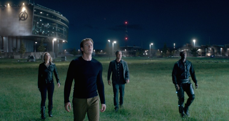 Scarlett Johansson, Chris Evans, Mark Ruffalo, and Don Cheadle in "Avengers: Endgame."