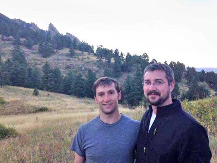 Michael Patterson, left, and his husband, Bryan Timm.