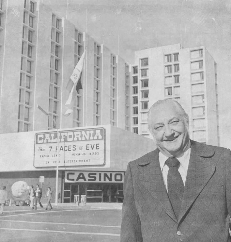 Samuel "Sam" Boyd outside of the California Hotel and Casino in Las Vegas. Boyd opened the hotel in 1975.