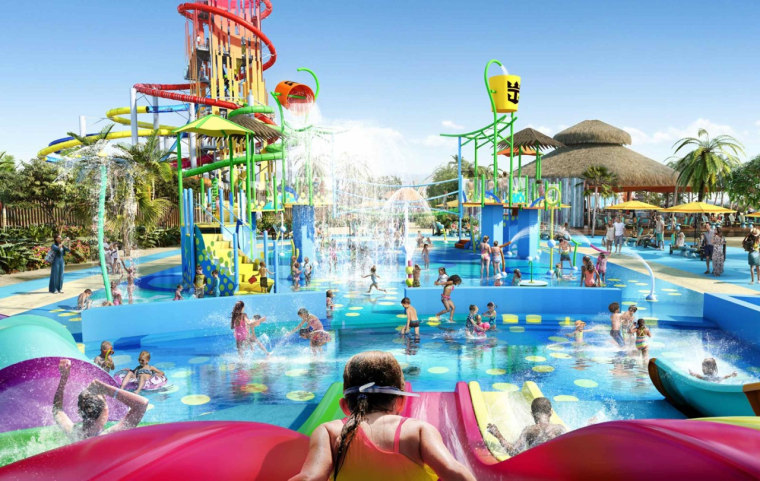 The pool and waterslides at CocoCay