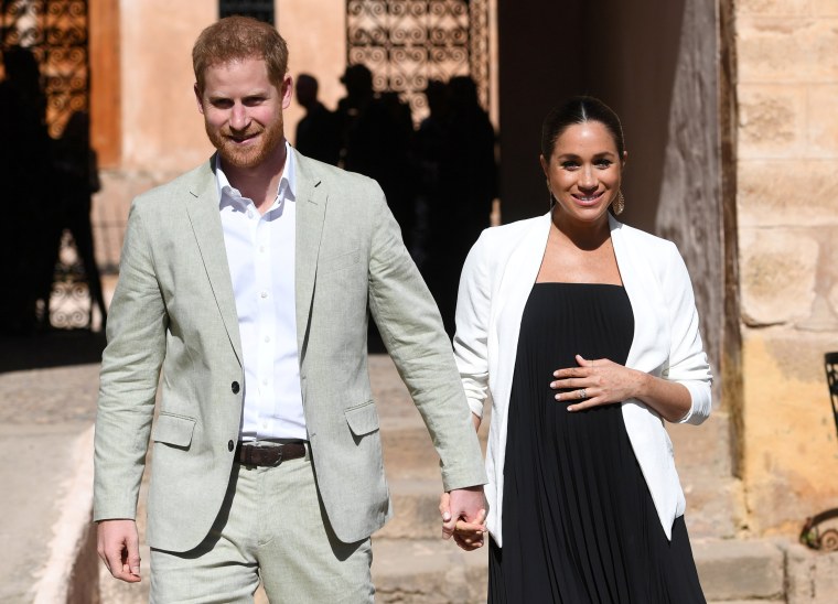 Image: Meghan, Duchess of Sussex, and Prince Harry visit the Andalusian Gardens in Rabat, Morocco, on Feb. 25, 2019.