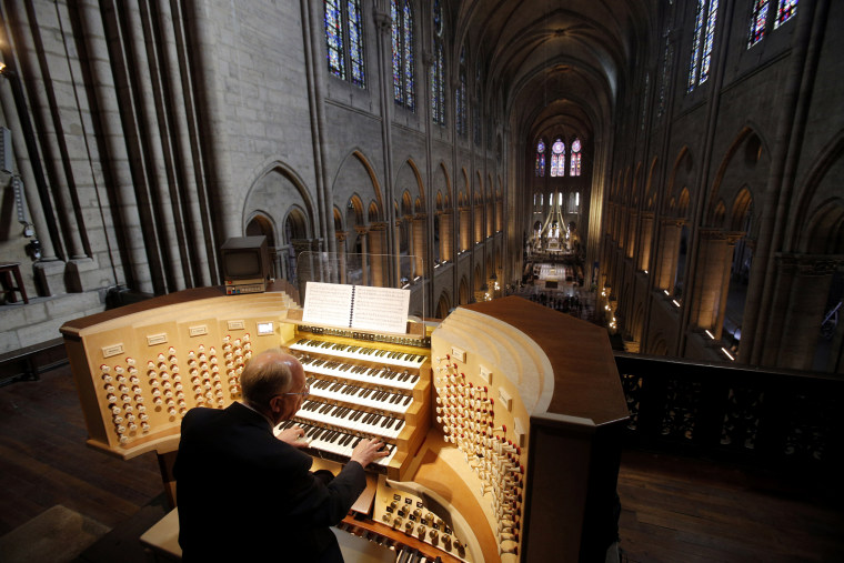 Image: The organ at Notre Dame Cathedral in Paris in May 2013