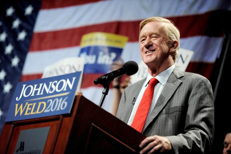 Image: Libertarian vice presidential candidate Bill Weld speaks at a rally in New York