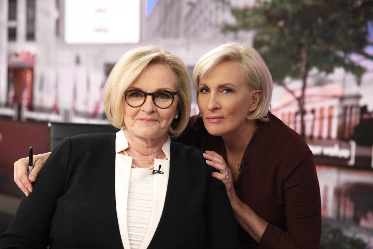 Know Your Value founder Mika Brzezinski and former Sen. Claire McCaskill on the set of "Morning Joe."